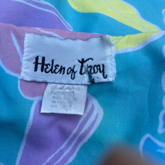 Vintage Helen of Troy Patio Day Dress Fitted MuMu Zip Front Pockets Sea Shells - Picture 10 of 11